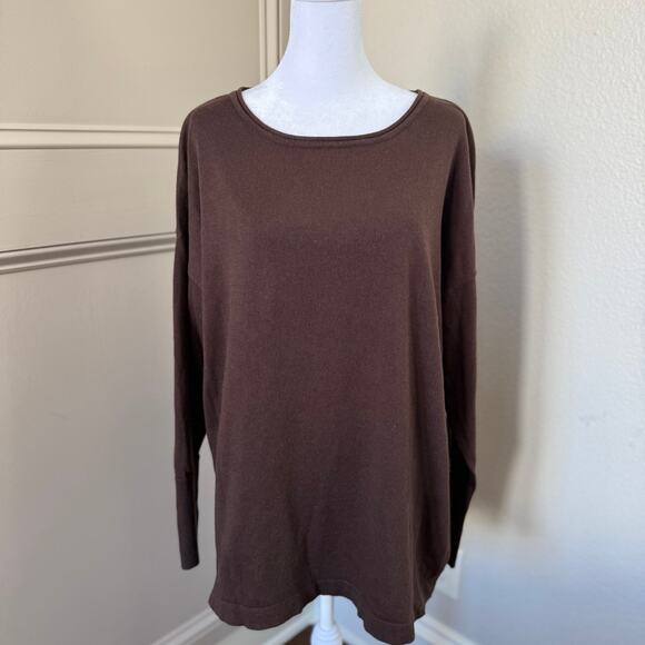 Soft Surroundings Preston Sweater Heather Brown Size Large NWT - Picture 1 of 5